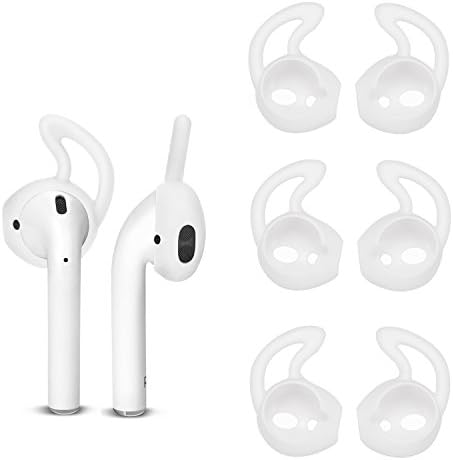 TEEMADE 3 Pairs AirPods Ear Hooks,Airpods Anti Slip Apple Earpods Cover Tips,Silicone Covers for Apple Earphones Headphones