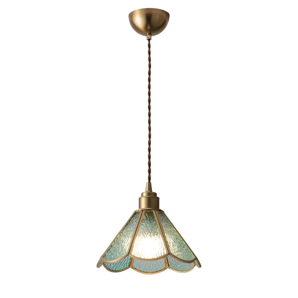 RSZCSMO American Retro LED Bedroom Bedside Chandelier Nordic 7.9 Inch Restaurant Cafe Glass Chandelier is Suitable for Corridor Bar Hotel,Lighting Fixture