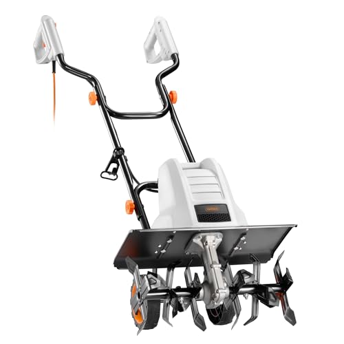 VonHaus Electric Tiller 1500W – Garden Soil Cultivator/Rotavator – 400RPM No Load Speed, 6 Steel...