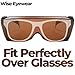 Wise Eyewear Cover-Ups Black Fit Over Sunglasses - Wrap Around Sunglasses - People Who Wear Prescription Glasses in the Sun (Brown)