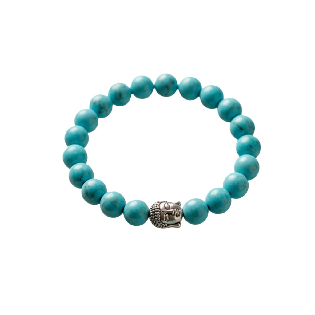 Natural African Turquoise Bracelet with Buddha Charm | Harmony, Growth, Protection & Positive Energy | Stretch Bracelet for Men & Women-image-11
