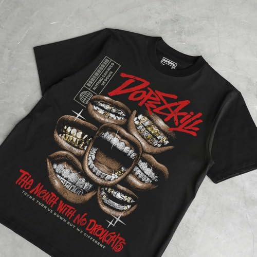 Image of DopeSkill Graphic Tee Streetwear Hip Hop Hypebeast Unisex T-Shirt Sneaker Colour Matching Shirts Rapper Mouth