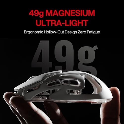 Image of Angry miao AM Infinity Wireless Gaming Mouse, 49g Magnesium-Aluminum, PAW3950 30K DPI, 8K Polling, Anti-Double Click Optical-Micro Switches, Hot-Swap Battery, Tri-Mode RGB Programmable Mouse for FPS
