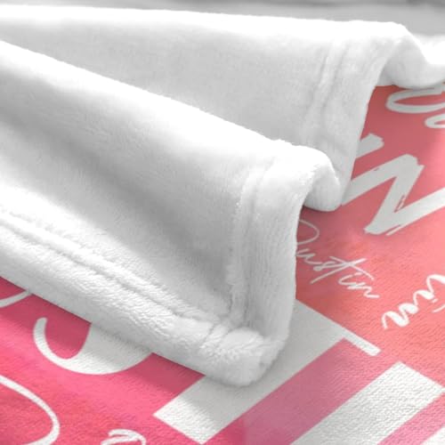 Name Blanket Personalized Name Blanket Customized Blanket with Name Text for Adult Kid Birthday Christmas Mothers Fathers Valentines Day Gift