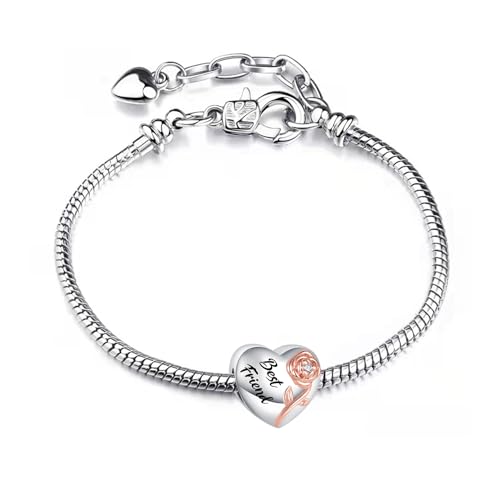 Abalorio de rosa elevada compatible con pulseras Pandora para mujer 4