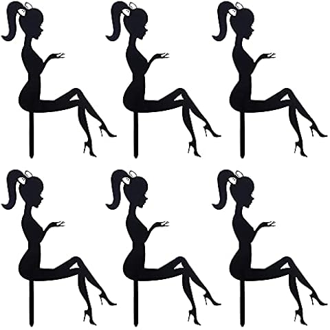 JKJF High Heels Lady Girl Cupcake Topper Acrylic Cake Topper Personalised Cakes Topper for Cake Dessert Decorating Wedding Birthday Party Supplies - 6 pcs Cover