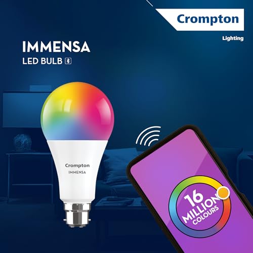 Image of Crompton Immensa 9W Bluetooth Smart LED Bulb B22 | 16M Colours, Pack of 1