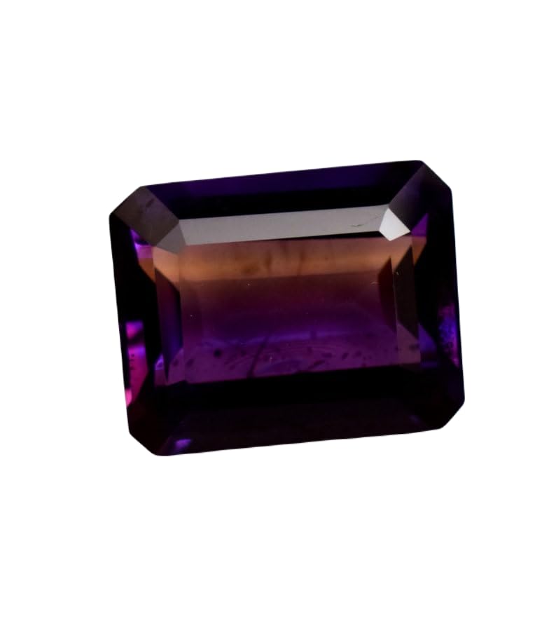 Amétrine bicolore naturelle de forme émeraude pour la création de bijoux DIY