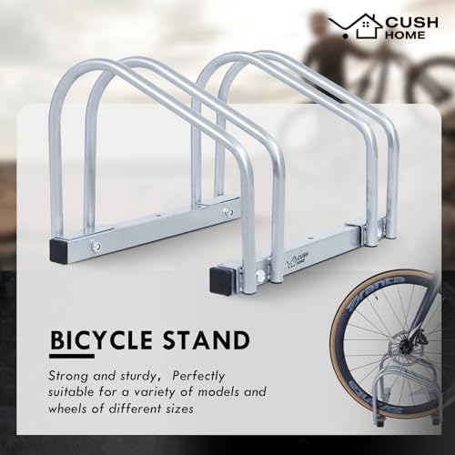 CCLIFE Fahrradständer Boden für 2 Fahrräder mit Reifenbreiten bis 65 mm Eisen Fahrradhalter 40 x 32 x 26 cm