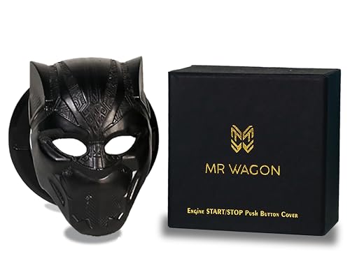 MR WAGON – Protective Car Engine Start Stop Button Cover -Open Close Ignition Cap for Bike and Car -Decorative Car Push Button Cover- Auto Accessories for Car Interior(Black Panther)