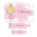 Striefchen® Schuletiketten mit Namen - Ballerina - ideal für das Bekleben von Heften, Büchern und Brotdose