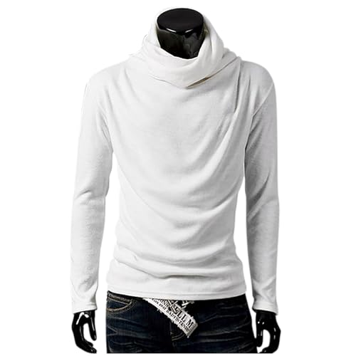 Men's Turtleneck Pullover Sweater Long Sleeve Vintage Knit Cowl Neck Thermal Top Slim Fit Casual Stretchable Jumper2