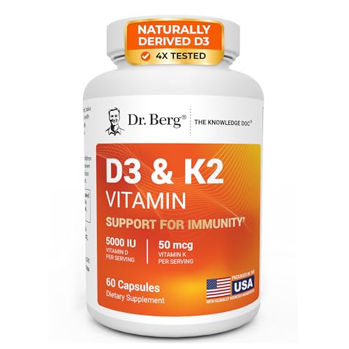 Dr. Berg Vitamin D3 K2 5,000 IU + MK-7 60 Capsules