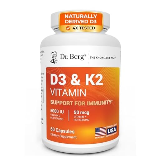 Dr. Berg's D3 K2 Vitamin 5000 IU w/ MCT Oil - Clean Ingredients - 50 mcg MK7 Vitamin K2, Purified Bile Salts, Zinc & Magnesium for Ultimate Absorption - K2 D3 Vitamin Supplement - 60 Capsules