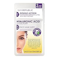 Skin Republic 2 Step Hyaluronic Acid + Collagen Face Mask. Visibly Reduces Wrinkles After One Use. Made in Korea.