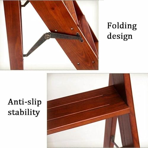 Taburete de madera escalera plegable y convertible en silla multiusos de biblioteca 7