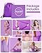 Fuelion Pilates Ring Set for Women, Home Workout Pilates Equipment with Resistance Bands, 14'' Magic Circle, Mini Ball, Pilates Starter Kit for Strength, Toning and Flexibility (Purple, Large-Level3)