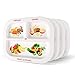 Healthy Habits Divided Kids Portion Plate 4-Pack, 3 Fun & Balanced Sections for Picky Eaters: Fruits & Veggies, Grains, and Protein