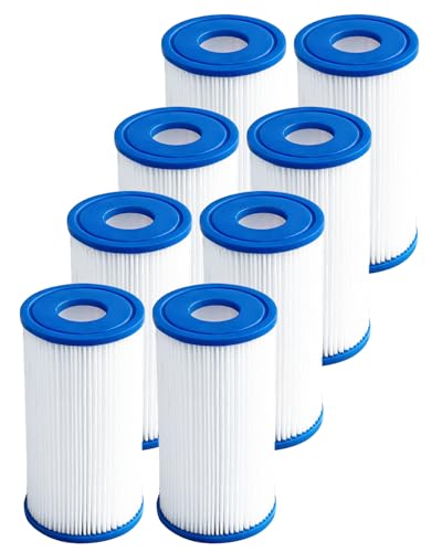 DAYEAR Cold Plunge Filter Cartridge 20 Micron Pleated Sediment Filter 5"x2.5" (8 Pack) Replacement Most Compatible with Cold Plunge Chiller,Ice Bath Chiller