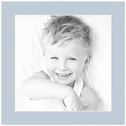 12x12 Fountain Blue/Baby Blue Custom Mat for Picture Frame with 8x8 Opening Size (Mat Only, Frame NOT Included) - 9 Pack
