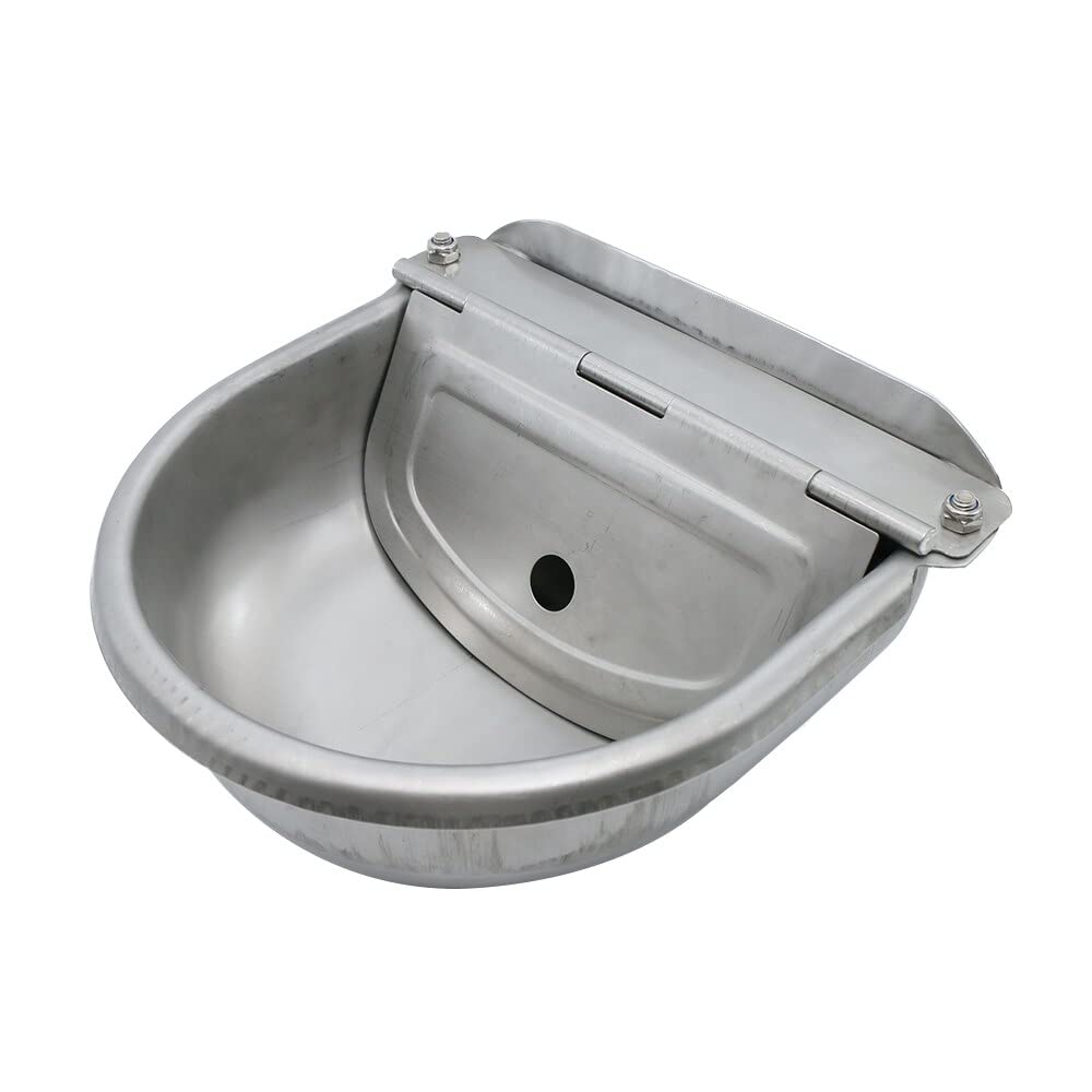HUFFA Bebedero for Ganado 4L 304 de Acero Inoxidable, abrevadero for Caballos, ovejas, Cerdos, Flotador, Bebedero automático for Perros, Bebedero for Perros, Acceso for toros