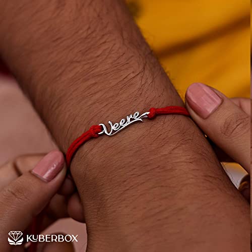 Image of KuberBox Veere 925 Sterling Silver Rakhi Bracelet for Raksha Bandhan For Brother