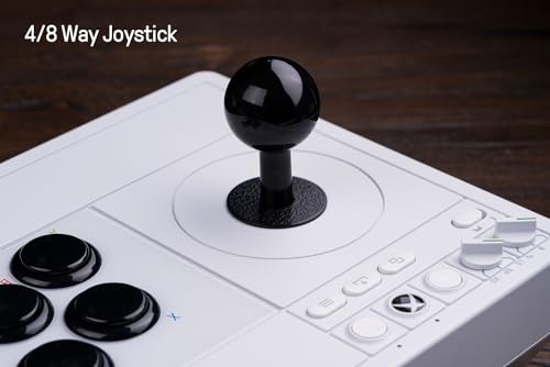 Image of 8Bitdo 2.4g Wireless Arcade Fight Stick with 3.5mm Audio Jack, Mic Mute Button & Joystick Mapping Button for Xbox Series X|S, Xbox One and Windows 10 - Officially Licensed (White)