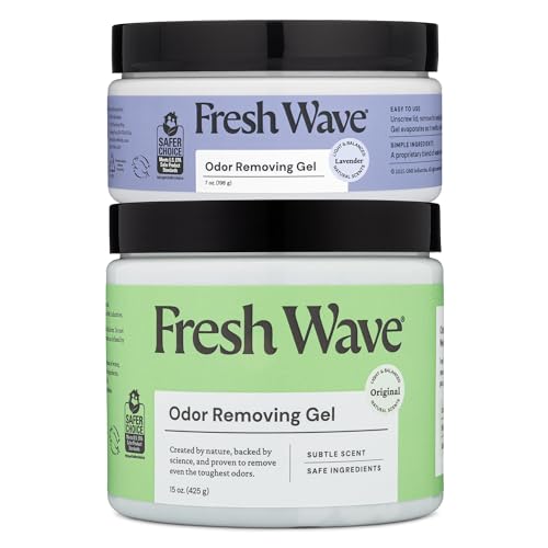 Fresh Wave Odor Removing Gel, Original 15 oz. & Lavender 7 oz.| Safer Odor Absorbers for Home | Natural Plant-Based Odor Eliminator | Every 7 oz. Lasts 15-30 Days | for Cooking, Trash & Pets