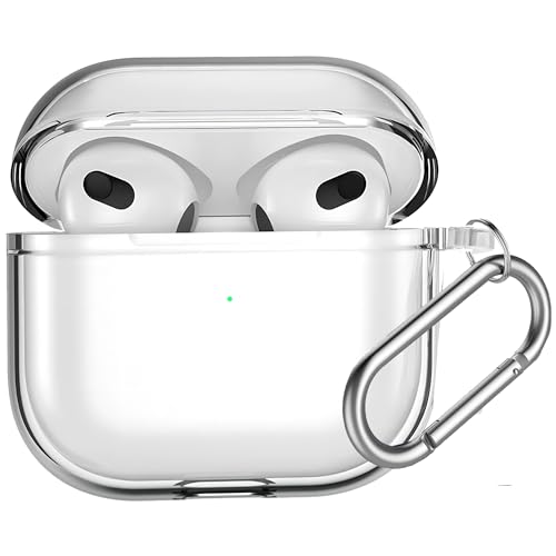 USTIYA Capa para Apple AirPods 3, capa Airpods3 2021, espessamento transparente de TPU (transparente)