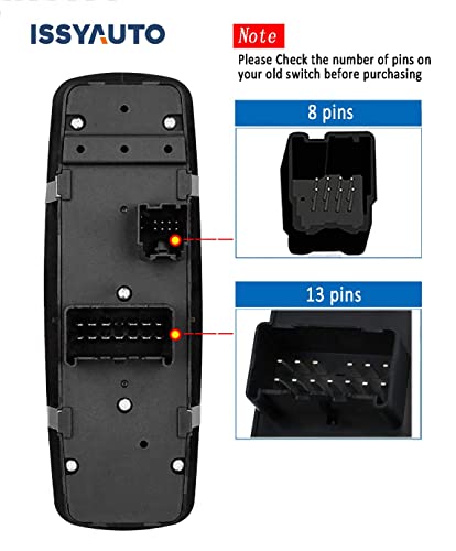 Issyauto Driver Side Master Power Window Switch Compatible With 4602632Ah 2008-2012 Liberty Nitro 2009 2010 Journey, Replaces 4602632Ag 4602632Af 4602632Ad #TOP4