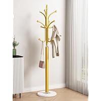 Kertnic Appendiabiti in metallo con base in marmo naturale, albero