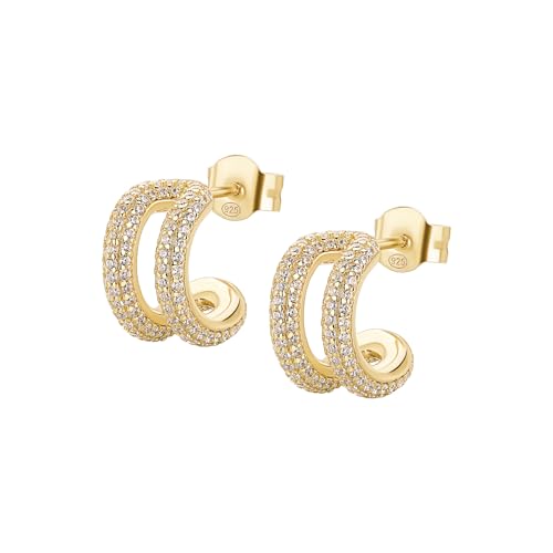 Rosato Boucles d'oreilles Argent Femme Créoles Zircone Blanche RZBI73