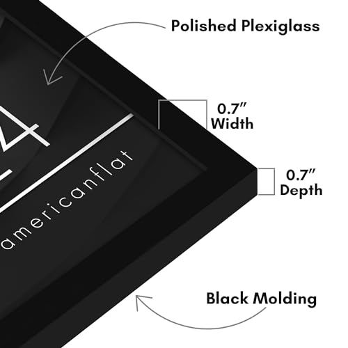 Americanflat 12x24 Picture Frame with Polished Plexiglass - Streamline Collection - Thin Border Picture Frame for Wall Display - Hanging Hardware Included - Black