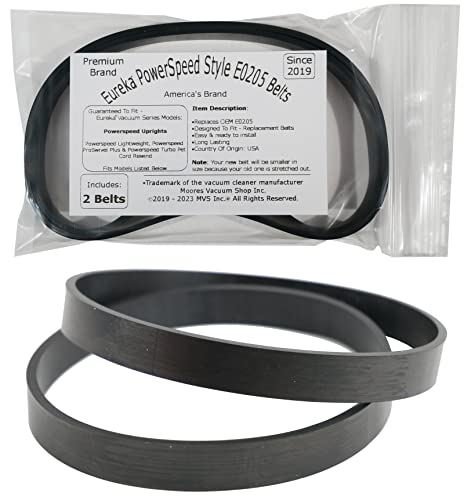 Image of Replacement Belts for Eureka #E0205 Powerspeed Lightweight, Pro Swivel Plus & Turbo Pet Cord Rewind Vacuum 2PK