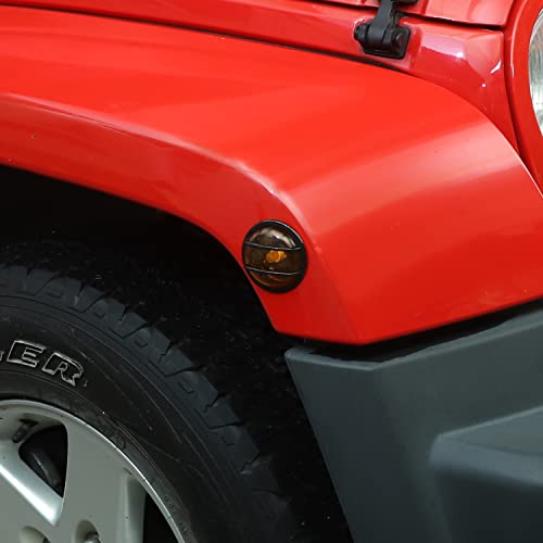 Jwwy Front Turn Signal Light Guard Cover For 2007-2017 Jeep Wrangler Jk Accessories 2Pcs Black #TOP5