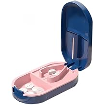 2 in 1 Pill Cutter Detachable Nonslip V-Shaped Pad Compact Travel-Friendly Design