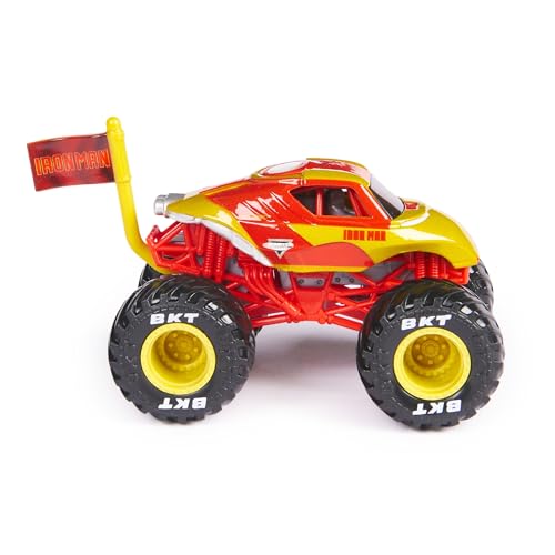 Monster Jam 2024 Marvel 1:64 Scale Diecast Series 1 Monster Truck with Flag: Iron Man by Monster Jam - Image 2