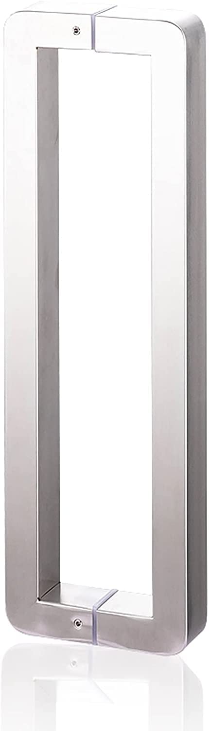 MXXQRHF Stainless Steel Sliding Barn Door Handle - Push Pull Door Handle for Shower, Commercial Bars, Office Entry, Garage Gates - Double Sided Design (Color: Silver)