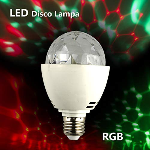 Discokugel E27 RGB LED Partybeleuchtung Lichteffekte Bühnenlampen Glühbirnen Partylicht Lampe Fernsteuerung für Geburtstagsparty Hochzeitsfest Weihnachten (RGBWY Without Remote)