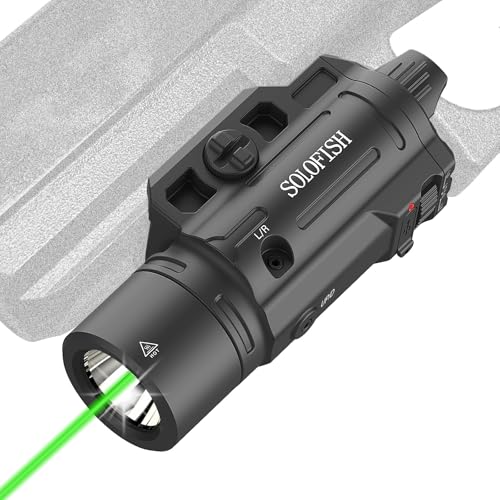 Solofish 1500lm Slidable Pistol Light and Green Beam Combo