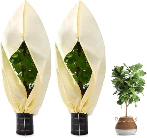 JOLIGAEA 2 Piezas Funda para Plantas, Manta Termica Plantas con C...