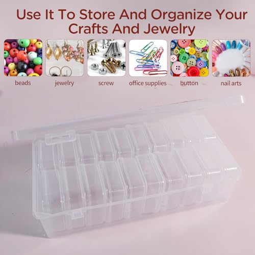 Image of 24Pack Bead Organizer Box With Hinged Lid - Clear Bead Storage Containers for Organizing DIY Jewelry Craft and Bracelet Making - Mini Plastic Bead Box (24Pack 2.15 X 2.15 X 0.8inch)