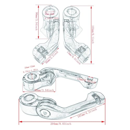 Repose-pieds pare-cylindre 32mm avec pinces de fixation durables pour moto touring