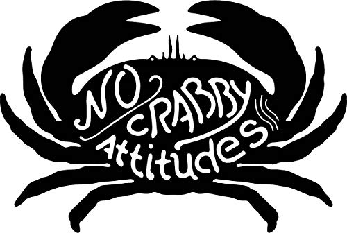 No Crabby Attitudes Crab Wall Plaque | Sea Life Metal Home Decor | Metal Wall Art Unpainted Home Decor