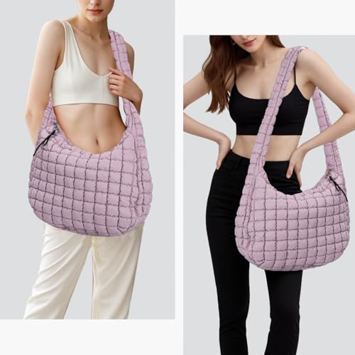 Image of GASSDA Puffer Tote Bag for Women Large Quilted Puffy Lightweight Carryall Crossbody Tote Bag for Women