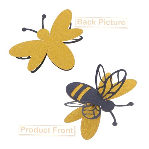 Set 3D de 12 vinilos adhesivos de abeja en papel perlado miniatura 3