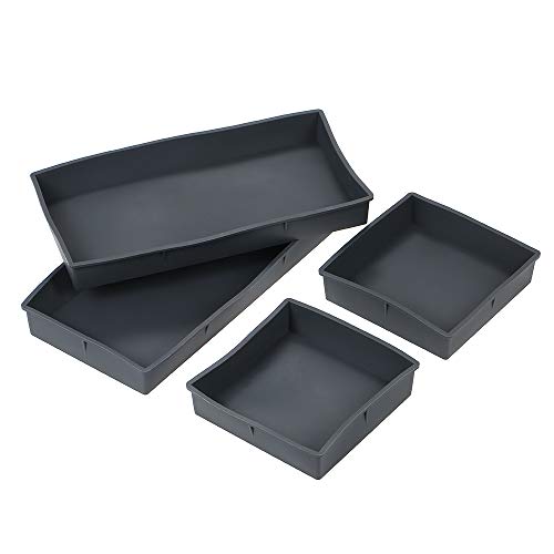 KKmoon 2 unidades retangulares + 2 unidades quadradas de silicone para bolo de pão tabuleiros para f