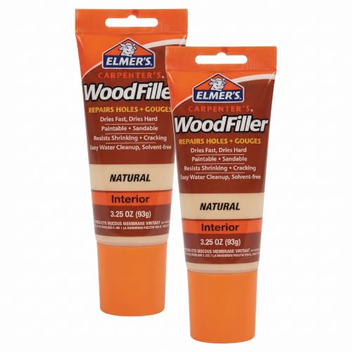 Elmer's E868 Carpenter's Wood Filler, 3.25-Ounce Tube, Natural (Pack of 2)