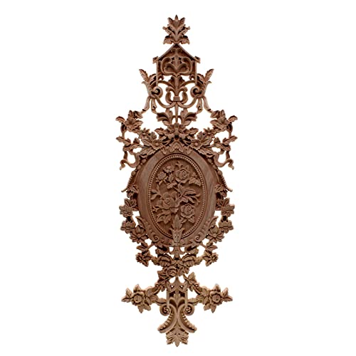 Apliques de madera tallada de 49 cm para decoración elegante de muebles y ventanas de estilo clásico