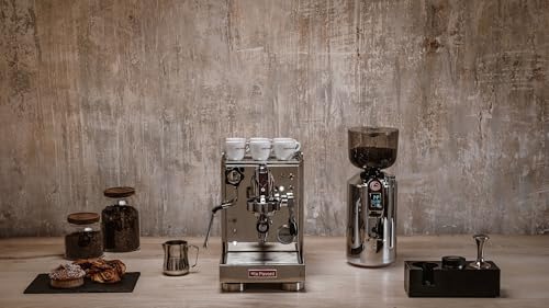 La Pavoni Mini Cellini, Semiprofessionelle Espresso-Kaffeemaschine LPSMCS01EU, Einzelboiler, Dampf- und Heißwasserlanze, 2,9-l-Tank, 58-mm-Filterhalter und 1/2-Tassen-Filter, 1400 W, Edelstahl – Bild 5